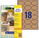 Avery Zweckform Etiketten Etiketten 63,5x42,3mm oval naturbraun Inkjet/Laser/Copy