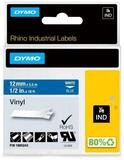 DYMO Beschriftungsband Rhino-Industrie-Vinyletiketten, 12 mm x 5,5 m, wei&szlig; auf...