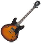 Rocktile E-Gitarre Pro HB100-SB elektrische Gitarre, Hollowbody, Korpus: Ahorn