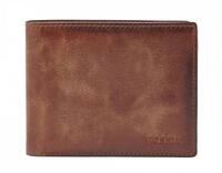 Fossil Geldb&ouml;rse Bifold With Flip ID, aus echtem Rindsleder mit RFID-Blocker Schutz