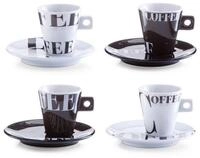Zeller Present Espressotasse Espresso-Set, Porzellan, 8-tlg., "Coffee style",