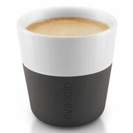 Eva Solo Becher Espresso Porzellan/Silikon Schwarz 2er-Set, Porzellan