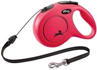flexi Flexileine FLEXI Rollleine New CLASSIC Seil - 8m, bis 20kg Farbe: Rot