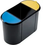 HELIT Papierkorb Trio-System-Papierkorb 38l schwarz/blau/gelb blau|gelb|schwarz