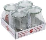 WECK Einmachglas WECK Rundrandglas Tulpe 1,0l 4er Pack