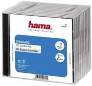 Hama CD-H&uuml;lle CD Doppel Leerh&uuml;lle, 10er Pack, Transparent, Schwarz,...