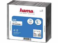 Hama CD-Hülle CD-Leerhülle Slim, 10er-Pack, Transparent/Schwarz Leerhülle...