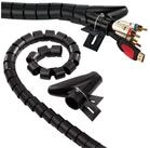 Hama Kabelspirale 1,5m 30mm Spiralschlauch Schwarz Computer-Kabel, Kein, (150...