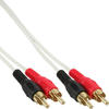 INTOS ELECTRONIC AG InLine® Cinch Kabel, 2x Cinch, Stecker / Stecker, weiß /...