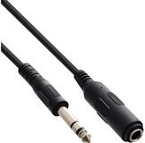 Inline Klinkenverl&auml;ngerung, 6,3mm Klinke Stecker / Buchse, 5m, Stereo...