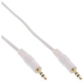 Inline Klinke Kabel, 3,5mm Stecker / Stecker, Stereo, wei&szlig; / gold, 1,5m Audio-Kabel