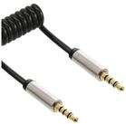 Inline InLine&reg; Slim Audio Spiralkabel Klinke 3,5mm ST/ST, 4-polig, Stereo, 2m