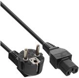 Inline Netzkabel, Schutzkon. gew. auf Warmger&auml;test. C15 gerade, schwarz, 2m