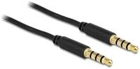 Delock DELOCK Klinkekabel 3,5mm -> 3,5mm StSt 2.00m 4Pin schwarz Audio-Kabel