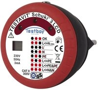 Testboy Spannungspr&uuml;fer Testboy Testavit Schuki 3 LCD Steckdosentester CAT II...