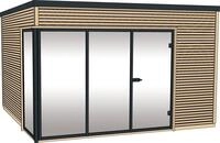 weka Saunahaus Cubilis, BxTxH: 388 x 314 x 249 cm, 68 mm, (Set) 7,5 kW-Ofen mit