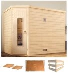 weka Sauna Turku Eck 2, BxTxH: 245 x 195 x 203,5 cm, 45 mm, ohne Ofen