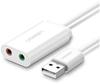 UGREEN USB-Verteiler UGREEN USB-A zu 3.5mm External Stereo Sound Adapter, 15cm,...