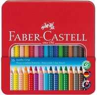 Faber-Castell Buntstift 16 Buntstifte JUMBO GRIP farbsortiert