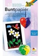 Folia Papierdekoration FOLIA 750 Buntpapier Mappe bunt sortiert gummiert, 10...