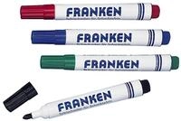 FRANKEN Whiteboard Marker Tafelschreiber nachf&uuml;llbar 2-6mm 2xschwarz je 1x rot und