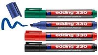Marker edding 330 4 x Permanentmarker Farben Schwarz Rot Blau Gr&uuml;n Set
