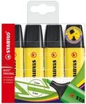 STABILO Filzstift Textmarker 4er Pack gelb mit hoher Leuchtkraft, Ideal f&uuml;r...