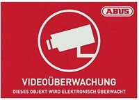ABUS Warnschild ABUS AU1421 Warnaufkleber Video&uuml;berwachung Sprachen Deutsch (B...