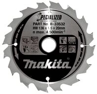 Makita Kreiss&auml;geblatt Kreiss&auml;geblatt 136x20x16Z B-33532