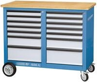 Gedore Werkbank, Rollwerkbank 1250 x 550 x 985 mm 14 Schubladen