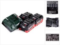 metabo Akku Basis Set 18V mit 3x Akku LiHD 5,5Ah&nbsp;+ Ladeger&auml;t ASC 145 + Einla