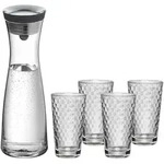 WMF Wasserkaraffe Basic Set Wasserkaraffe mit 4 Gl&auml;sern, (1x Glaskaraffe...