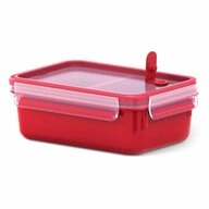 Emsa Mikrowellenbeh&auml;lter Clip & Micro mit Eins&auml;tzen 1 L Rot, Kunststoff, (1-tlg)