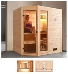 weka Sauna Valida Eck 1, BxTxH: 189 x 139 x 203,5 cm, 38 mm, 5,4 kW Ofen mit int.