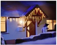 KONSTSMIDE Lichternetz LED Eiszapfen Lichtervorhang, 16 Zapfen, 24 warm Dioden