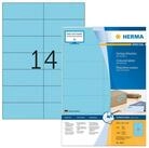 HERMA Etikettenpapier Herma Etiketten permanent haftend 105 x 42,3 mm blau 100...
