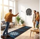 HOMCOM Dartscheibe Elektronische mit Sprachansagen LED-Anzeigen 6 Darts 24