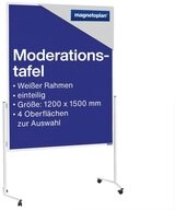 magnetoplan&reg; Anzeigetafel Moderationstafel mit Rollen - 120x150cm - Filz