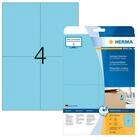 HERMA Etikettenpapier Herma Etiketten abl&ouml;sbar 105 x 148 mm blau 20 Bl 80 Etik.