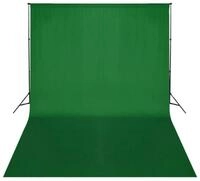 vidaXL Fotohintergrund, Hintergrundtuch Baumwolle Gr&uuml;n 500 x 300 cm Chroma-Key