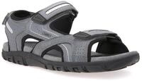 Sandale GEOX "UOMO SANDAL STRADA", Herren, Gr. 40, grau (stone, hellgrau),