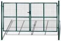 vidaXL Gartentor 306 x 200 cm Zauntor Doppeltor aus pulverbeschichtetem Stahl