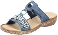 Rieker Pantolette Keilabsatz, Sommerschuh, Schlappen mit Pailetten- und Perlenbesatz