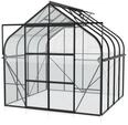 Vitavia Gew&auml;chshaus Diana 6700 ESG 3mm Schwarz Treibhaus mit 2 Dachfenster