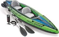 Intex Zweierkajak INTEX Kajak Challenger K2 Boot Set Schlauchboot Paddel Pumpe
