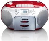 Lenco SCD-420RD CD-Radiorecorder (FM, 4 W, CD -Kassettenplayer LCD-Display &