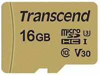 Transcend microSDHC-Karte 16GB Class 10, UHS-I Speicherkarte (inkl. SD-Adapter)