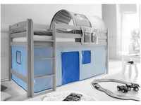 Ticaa Vorhangstoff Classic für Hochbett blau