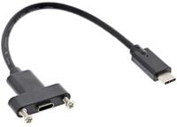 Inline USB 3.2 Gen.2 Adapterkabel, Stecker C auf Einbaubuchse C, 0,20m USB-Kabel