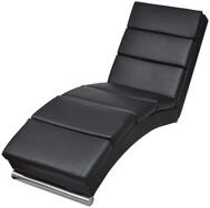 vidaXL Chaiselongue Chaiselongue Schwarz Kunstleder, 1 Teile